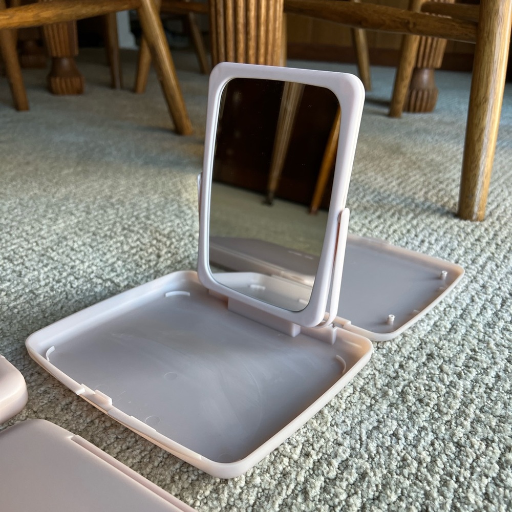 (5) Mary Kay Vintage 2-Side Mirror Travel Set with Make-up Tray